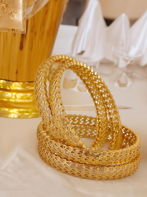 Jewels Kafe One Gram Gold Plated Bangle Set of 4 Jewels Kafe