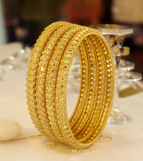 Jewels Kafe One Gram Gold Plated Bangle Set of 4 Jewels Kafe