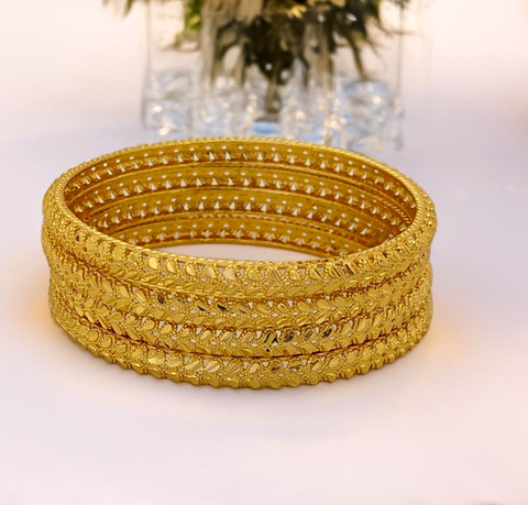 Jewels Kafe One Gram Gold Plated Bangle Set of 4 Jewels Kafe