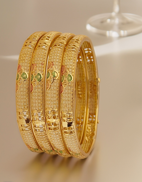 Jewels Kafe Gold Plated Bangle Set (Pack of 4) Jewels Kafe