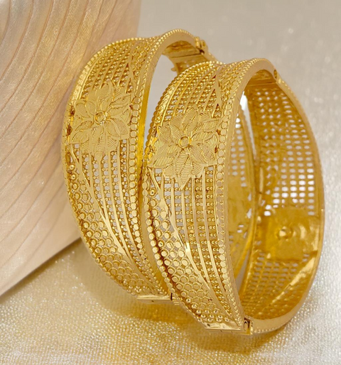 Jewels Kafe One Gram Gold Plated Bangle/Kada Set (Pack of 2) Jewels Kafe