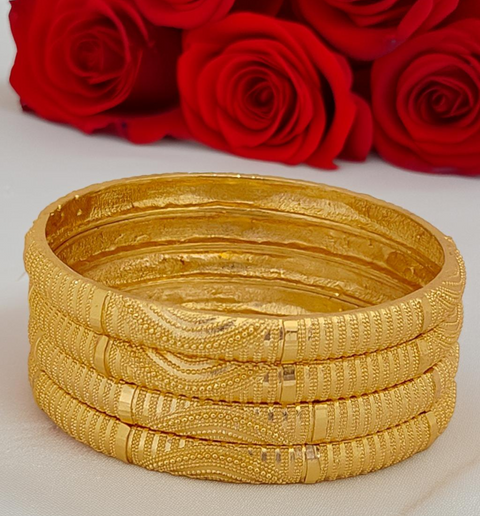 Jewels Kafe Gold Plated Bangle Set of 4 Jewels Kafe