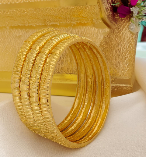 Jewels Kafe One Gram Gold Plated Bangle Set of 4 (Copy) Jewels Kafe